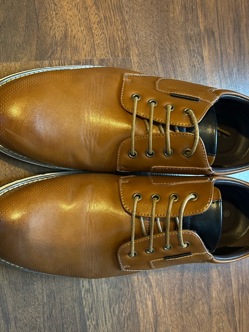 Men's Casual Derby Shoes in Tan Leather